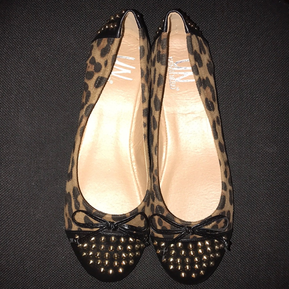 NIB leopard print studded ballerina flats!!!